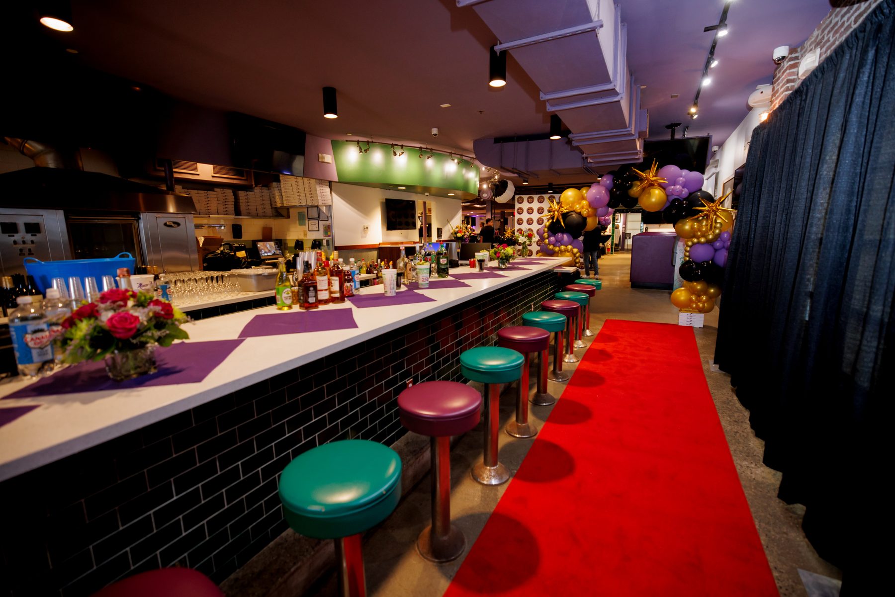 Counter and stools set for a private party at our 9th & Boardwalk location in Ocean City